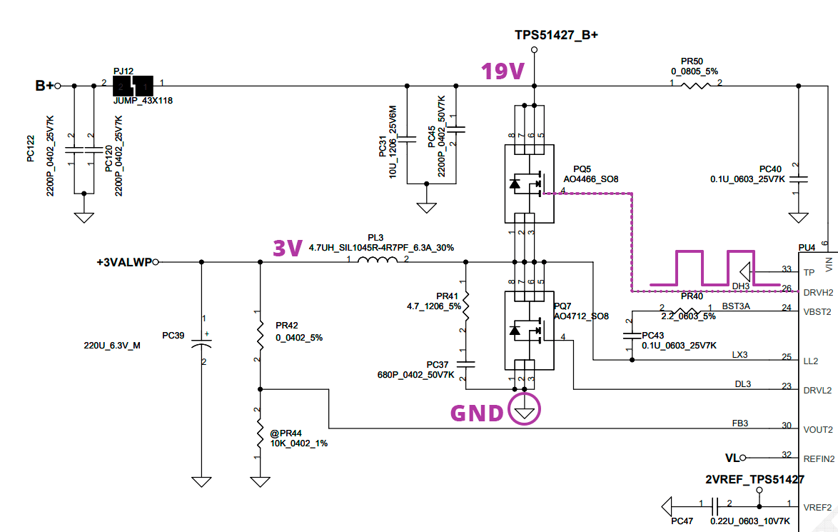 Схема шим-управления транзисторами ноутбука