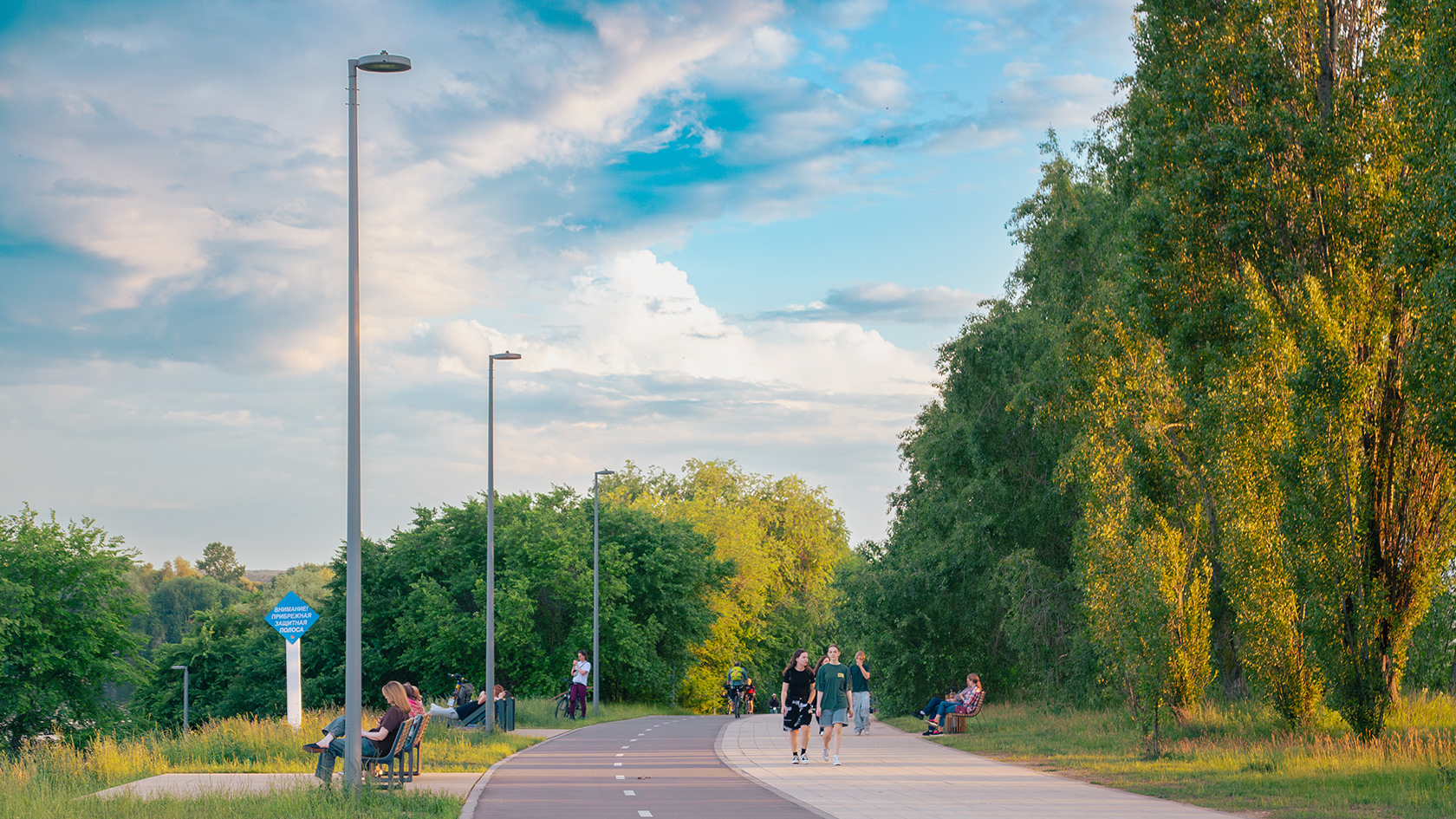 Освещение Большого и Малого Строгинского затона
