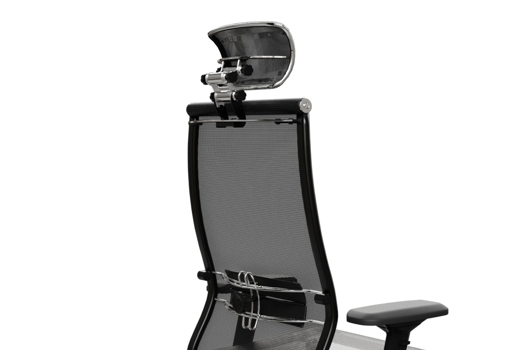 Черное кресло с сеткой с регулировкой осанки