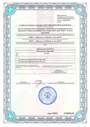 Лицензия — с приложением №3