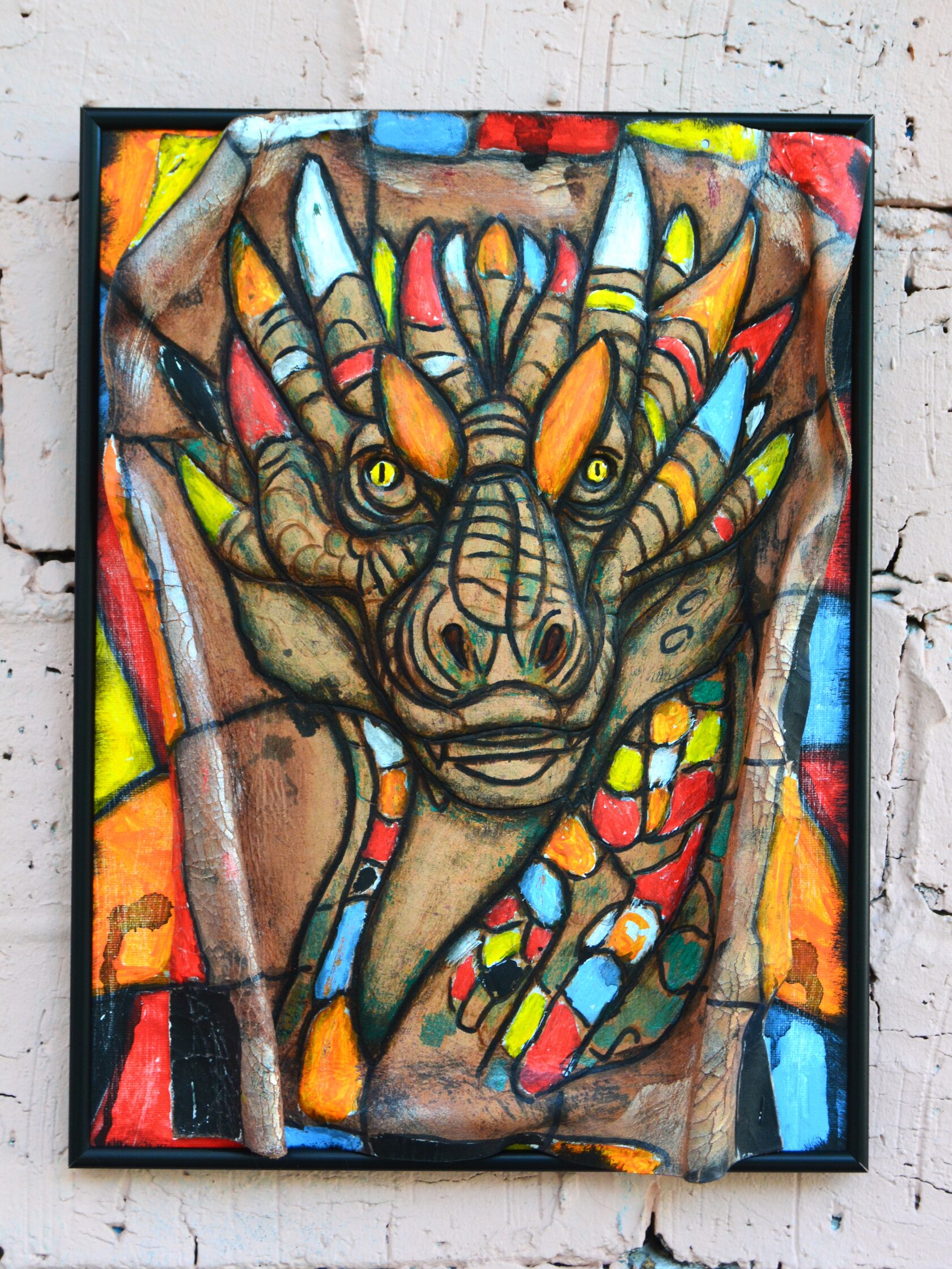 Картина из фактурной кожи мультисенсорная А.МузылевЪ &quot;Гранж Авангард 4&quot;