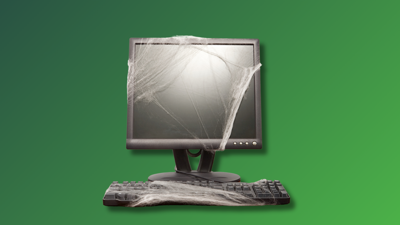 cobwebs on a laptop showing how bad files are stored even digitally