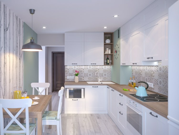 Освещение в маленькой кухне