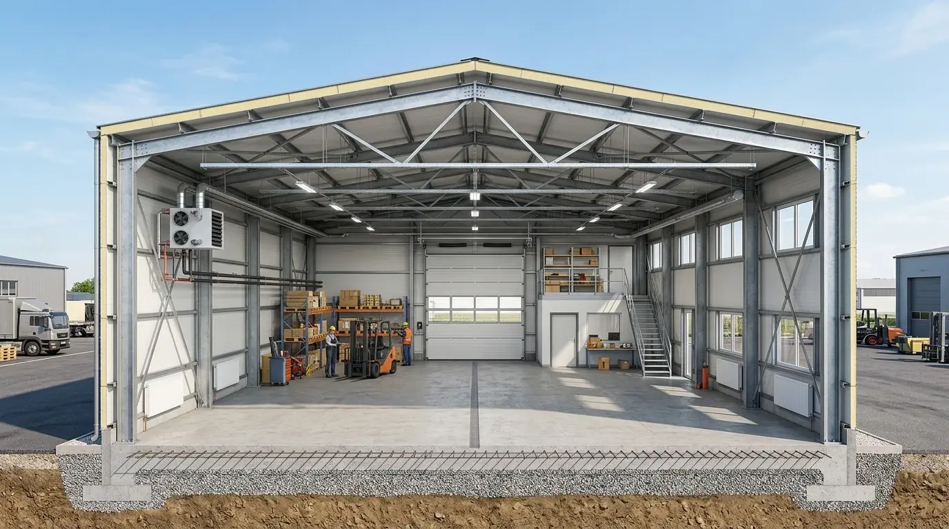 Ангар на металлическом каркасе