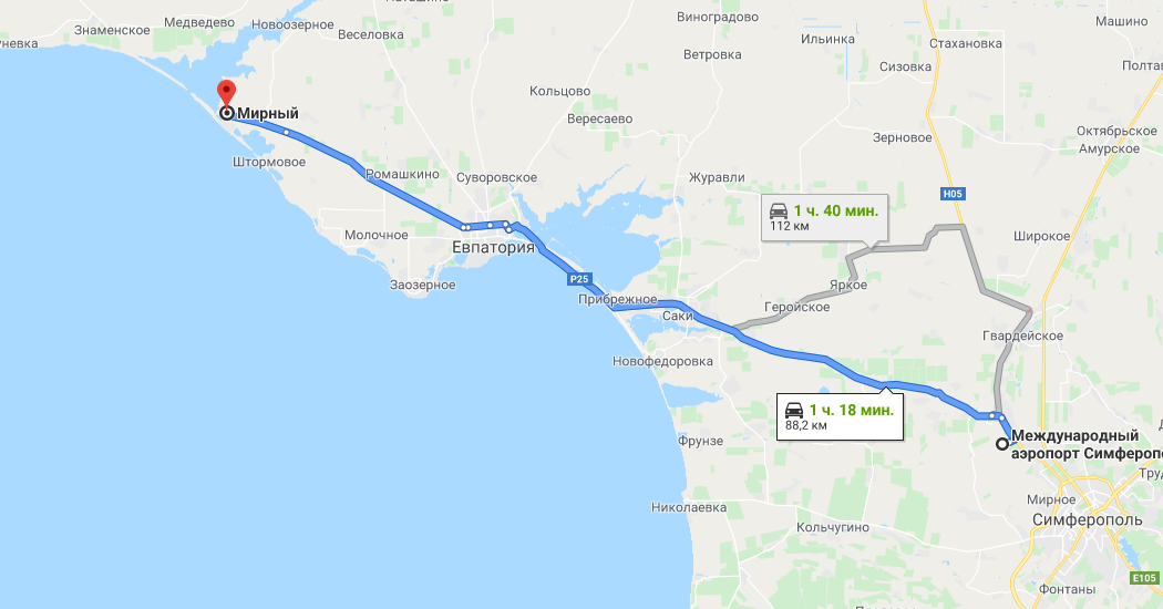 От симферополя до евпатории. Симферополь штормовое на карте. Новая трасса Симферополь Евпатория Мирный на карте. Дорога Симферополь Евпатория Мирный на карте. Маршрут Евпатория штормовое Крым.