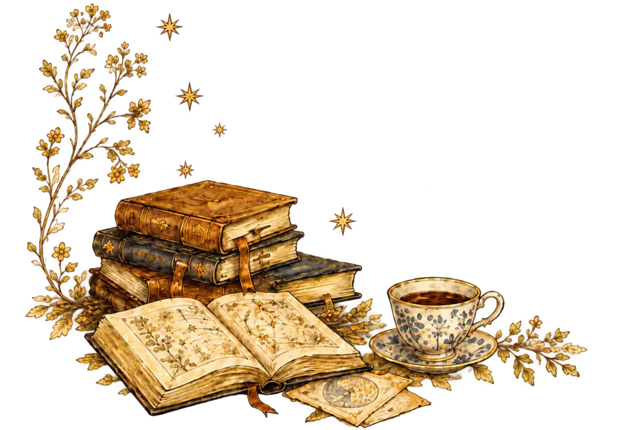 Книги и чашка