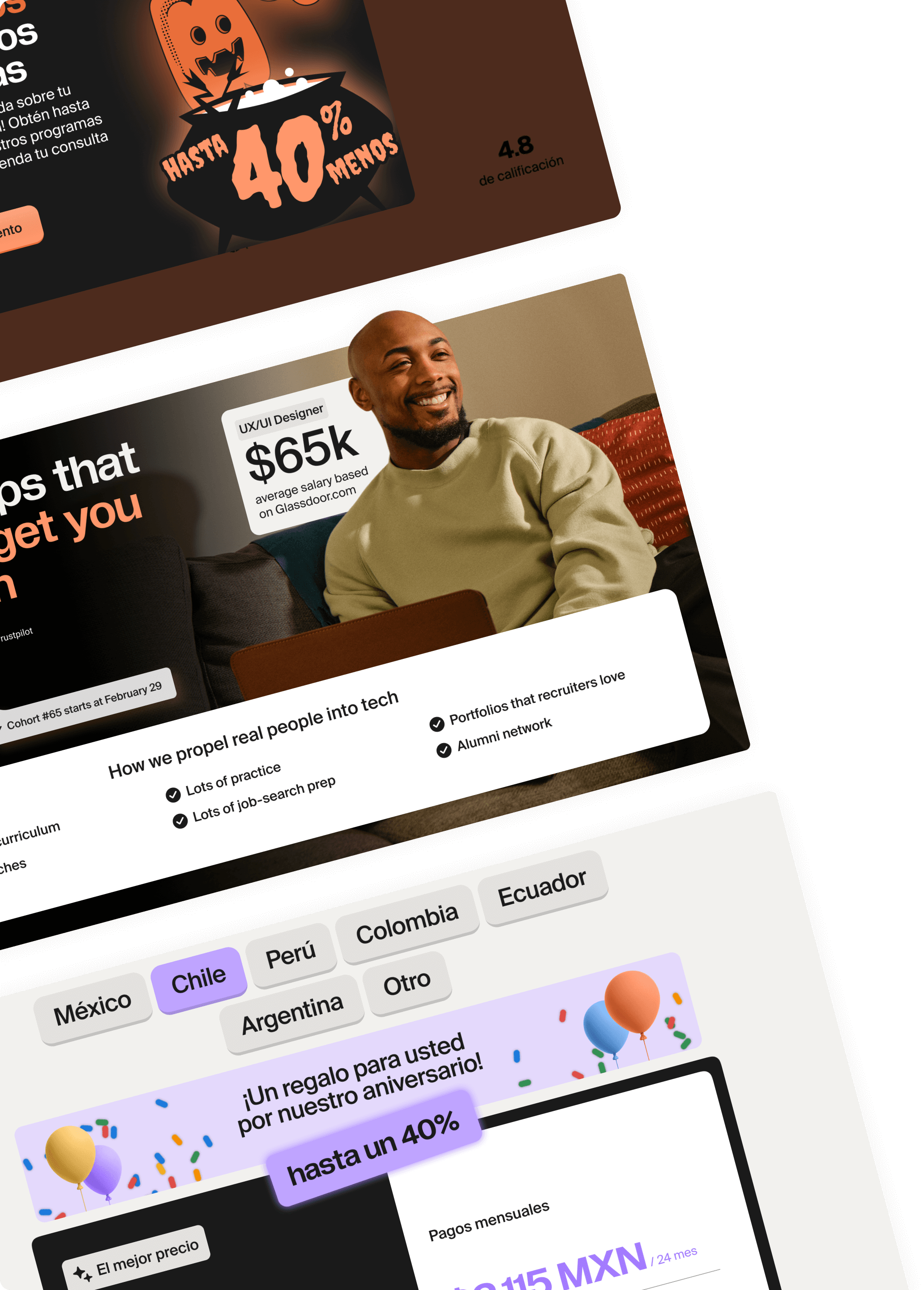 Tripleten Latam website screenshot — design and development by Curves Digital