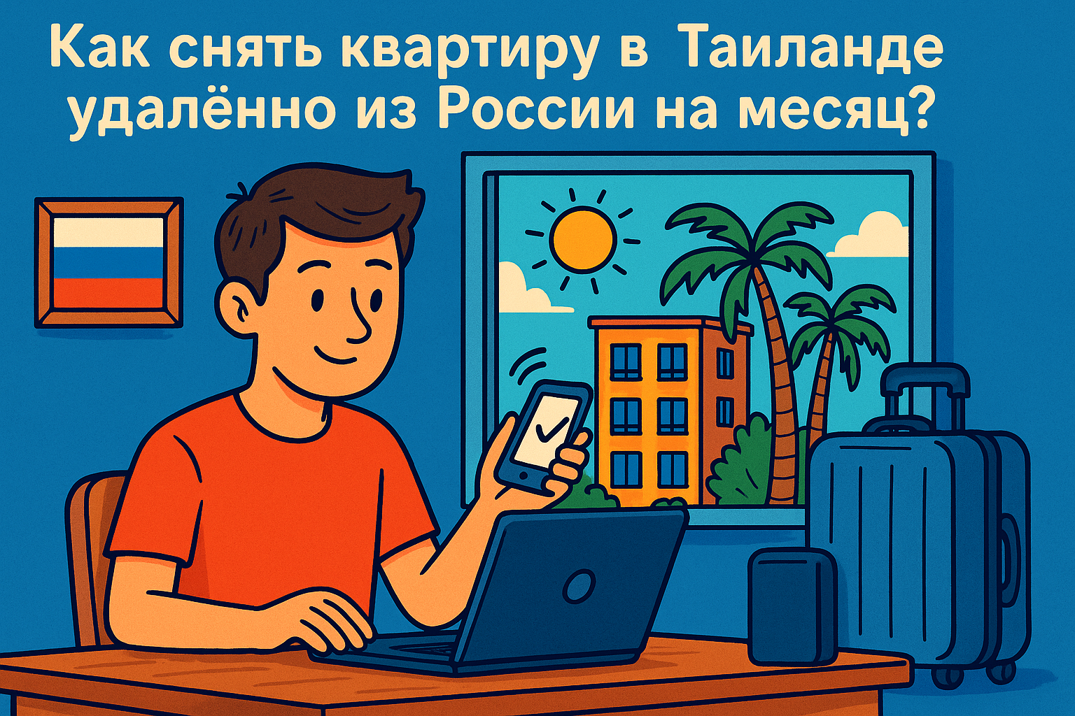 Хотите провести зиму, отпуск или разведать Таиланд перед переездом? � Аренда квартиры на месяц — идеальный формат. Но как организовать всё удалённо, находясь в России?  Давайте разберёмся: где искать, как не попасть на фейковое объявление и что учесть пер