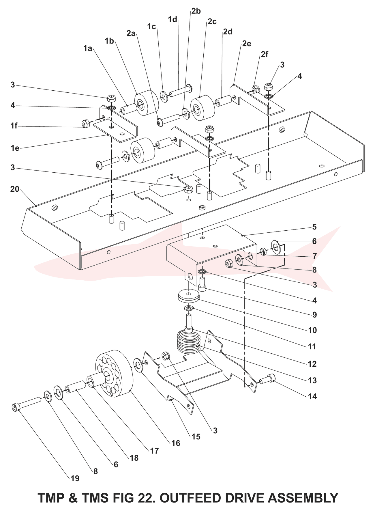 Morgana TrimMaster Pro Fig 22 Outfeed Drive Assembly — схема деталей