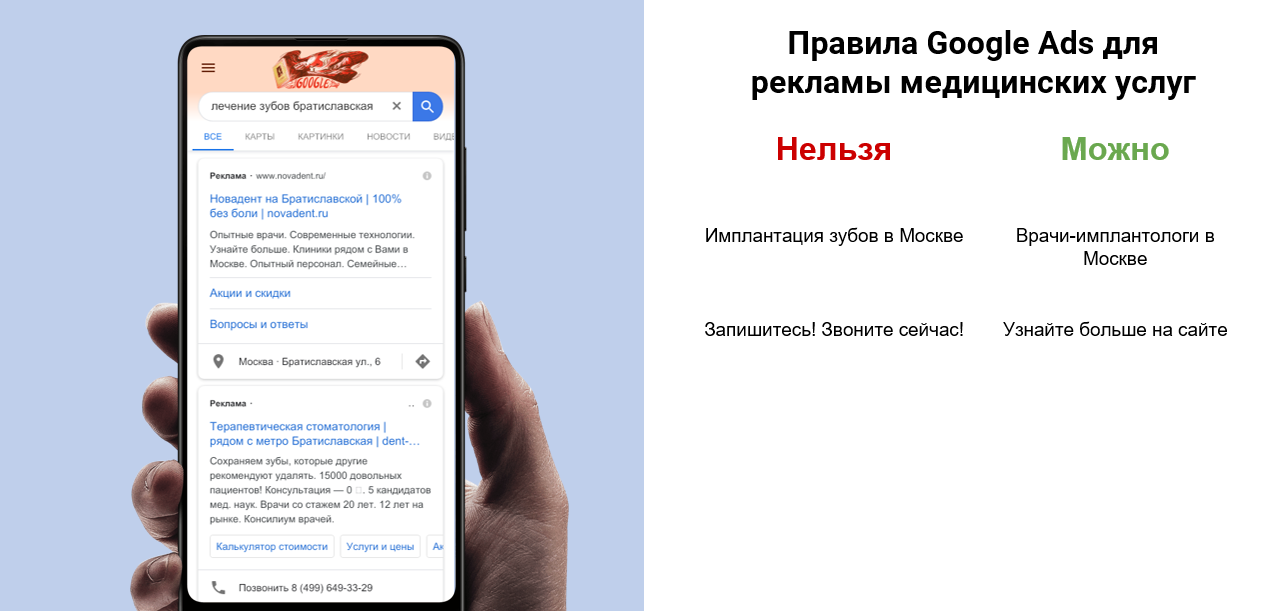 Гео сегментация поисковых кампаний в Google Ads для сети стоматологических клиник