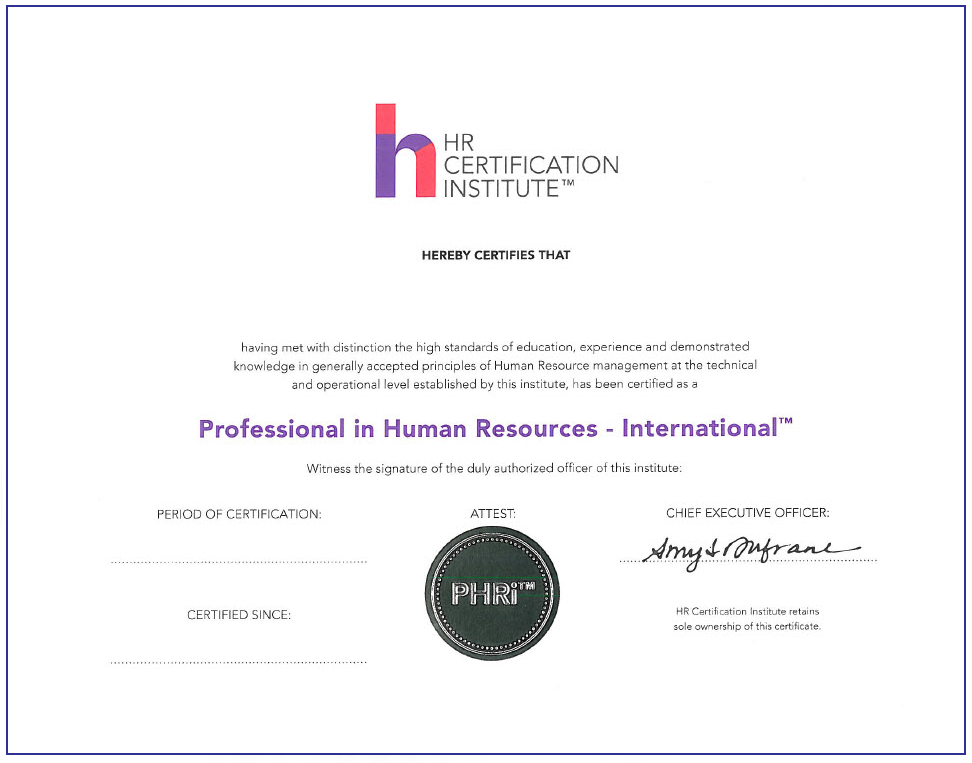 International PHRi™ certification Mike Pritula Academy Online Course
