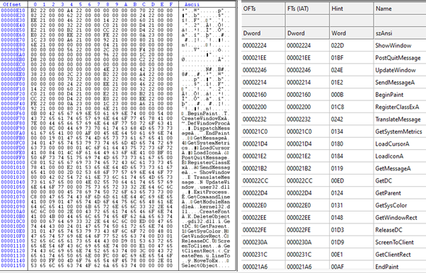 Видимость вызываемых WinAPI функций в таблице импортов