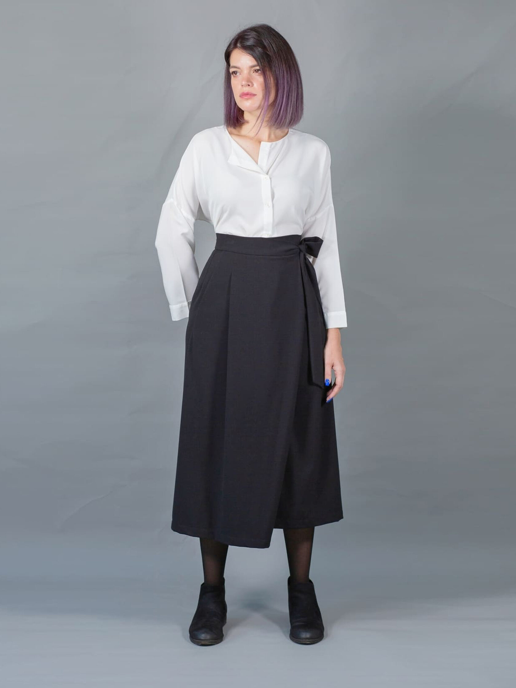 Брюки-юбка на запахе.