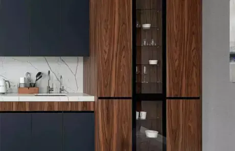 Кухня в сером цвете в суперматовом покрытии фото 7