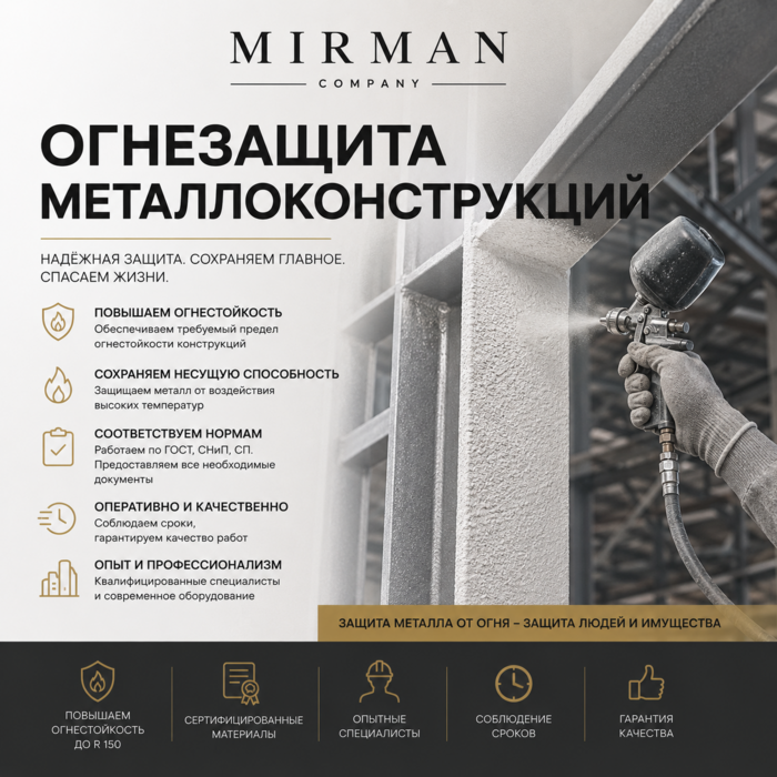Система огнезащиты металлоконструкций Mirman Company