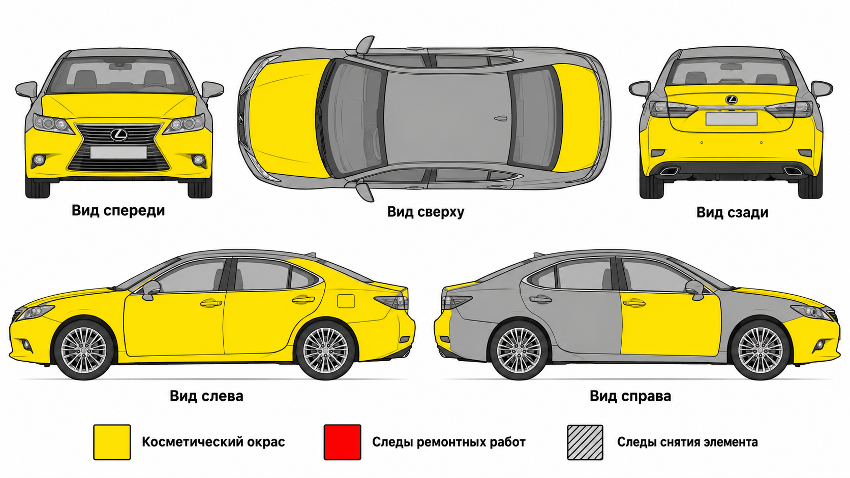 Карта ЛКП Lexus ES250