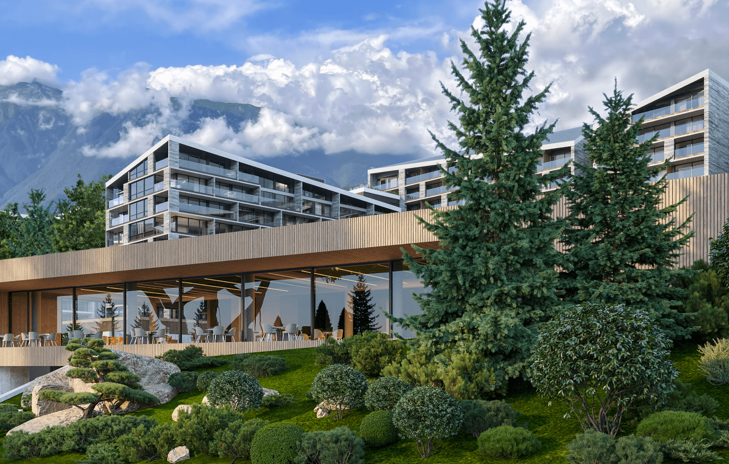 Визуализация ресторана Поляны Пик