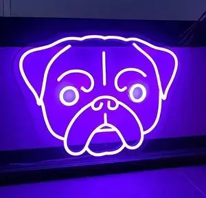 неоновая вывеска собака