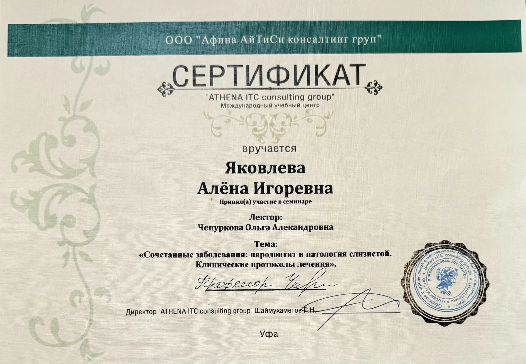 Сертификат 2