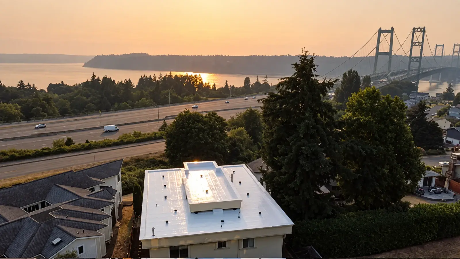 Кровельный объект команды в районе Seattle