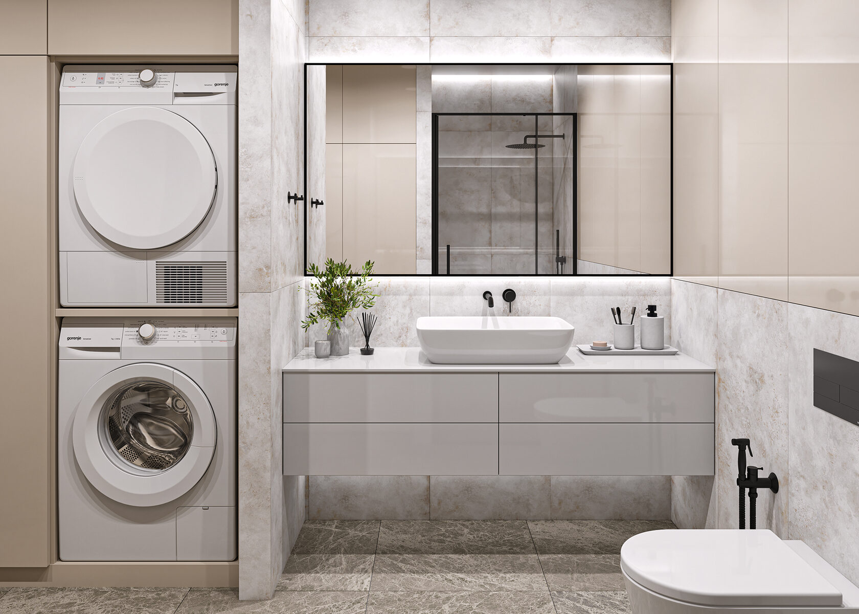 Дизайн ванной комнаты в современном стиле минимализм