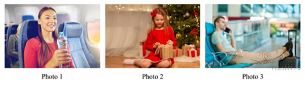 Описание картинки два. Девочка сидит на полу и распаковывает подарок на Новый год