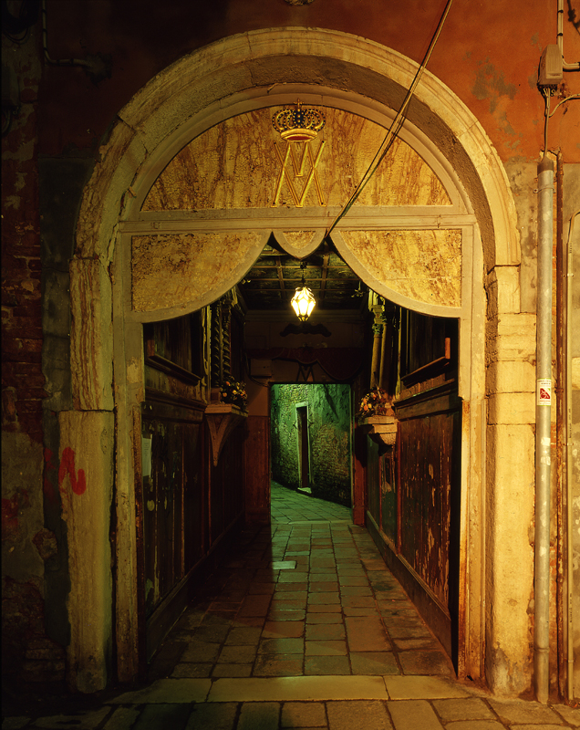 Night Passage. Venice. 2007. Color Negative 4×5 inch.
