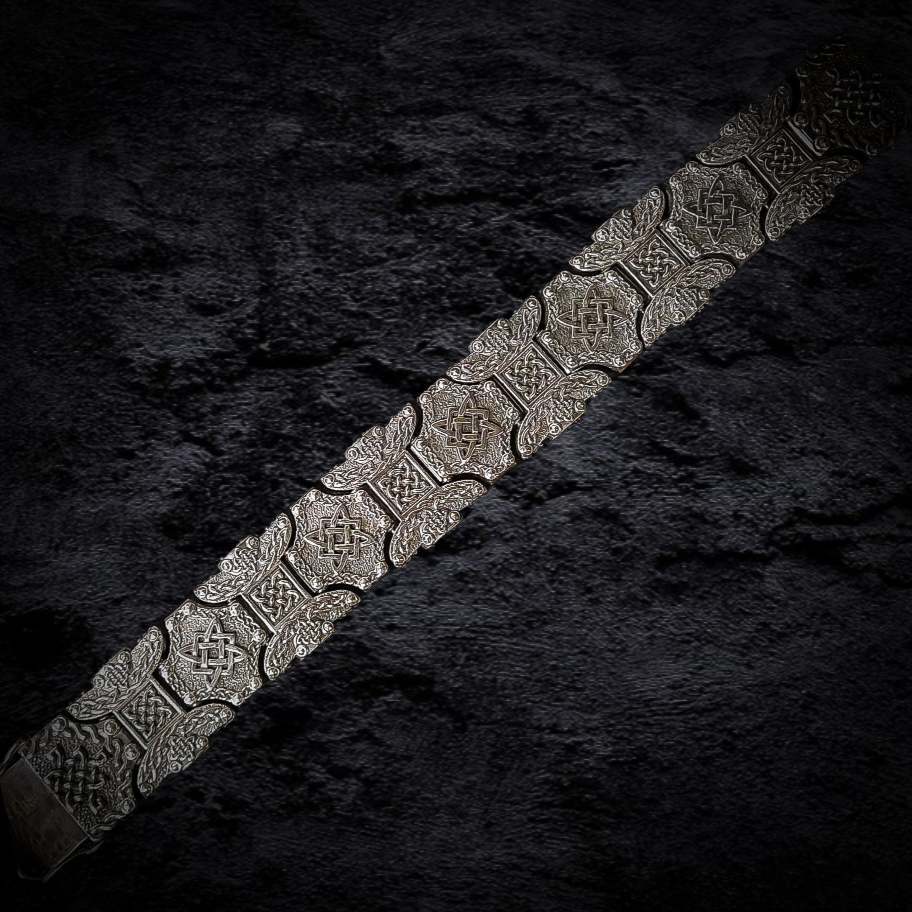 мужской брутальный браслет, массивный серебряный браслет, мужской браслет.