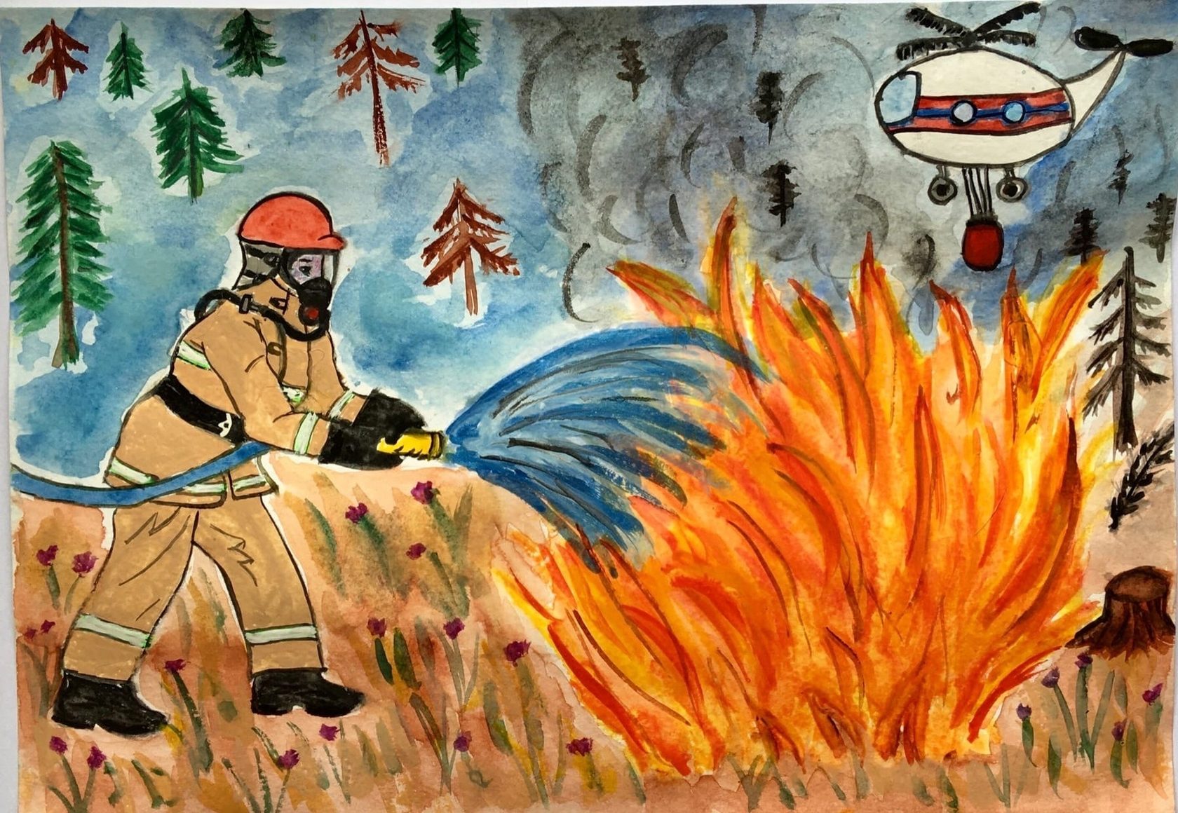 Рисунок на день пожарного