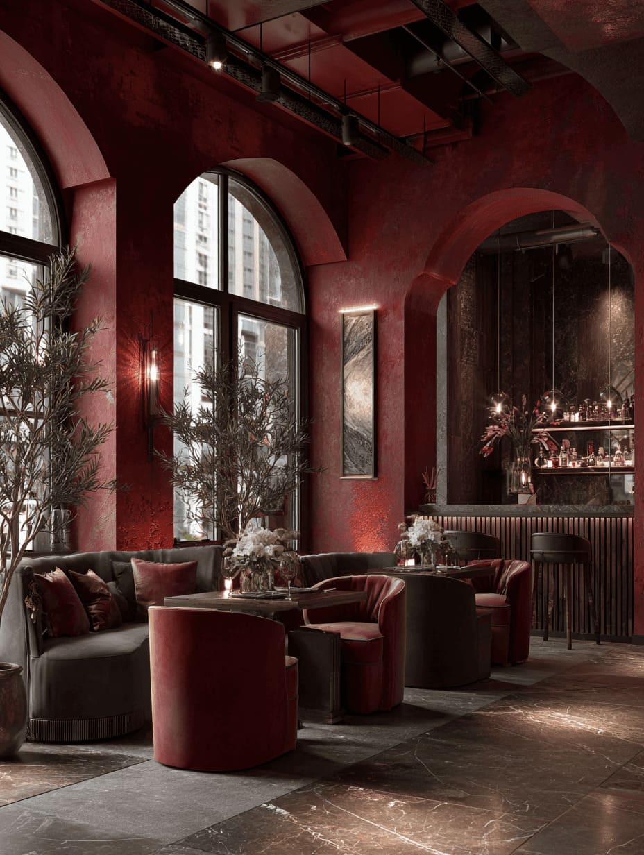 Ресторан в красном цвете