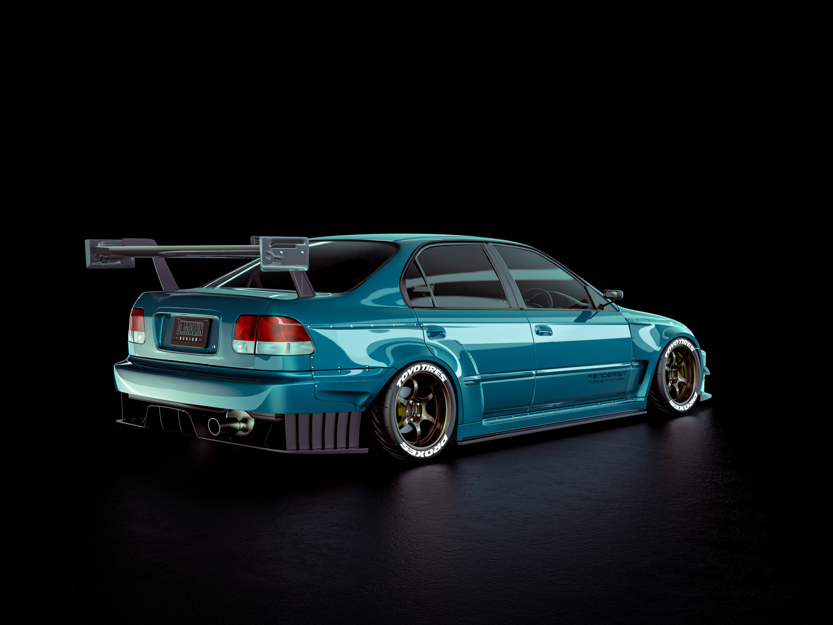 Fender Flares set / WIDE BODY KIT Honda Civic SEDAN 9698