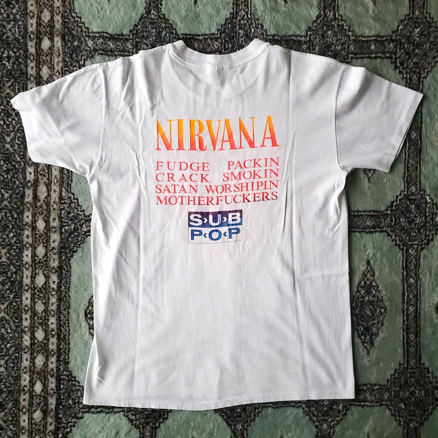 NIRVANA ×JEFF ROSS Tシャツ US×Jeff Ross×DUMMY NIRVANA hand print T-shirts(LIVE AT) | dummy
