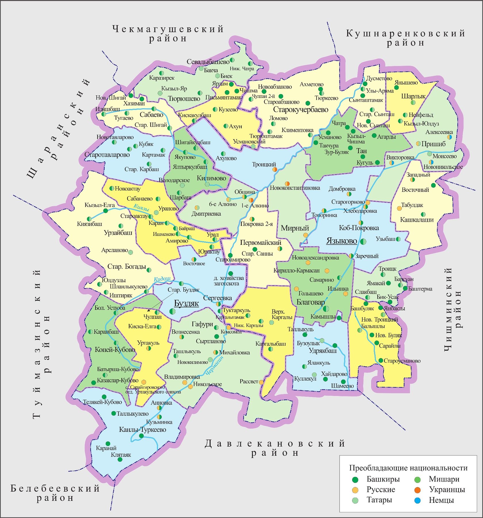 Карта благоварский район языково благоварский район