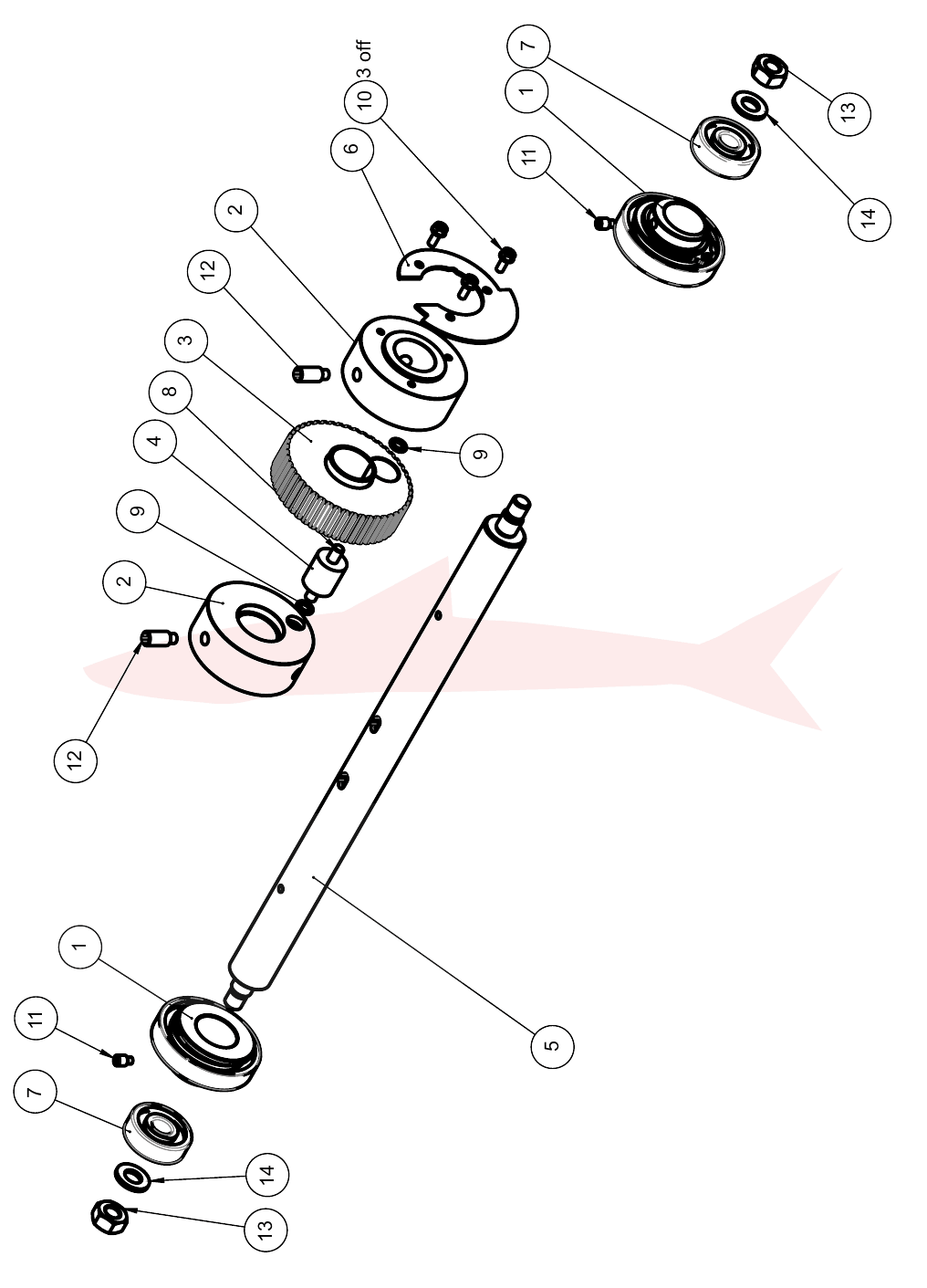 Morgana AutoCreaser Pro 33A 7-06-16 Creaser Unit — Cam Shaft & Pulley — схема деталей