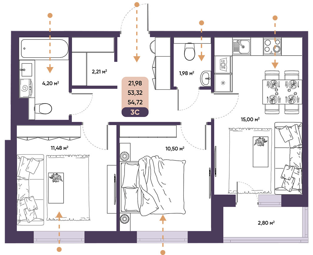 ЖК ПараПарк комфорт-класса, купить 2 комнатную квартиру