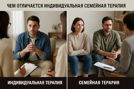 Семейная пара на приеме у психолога