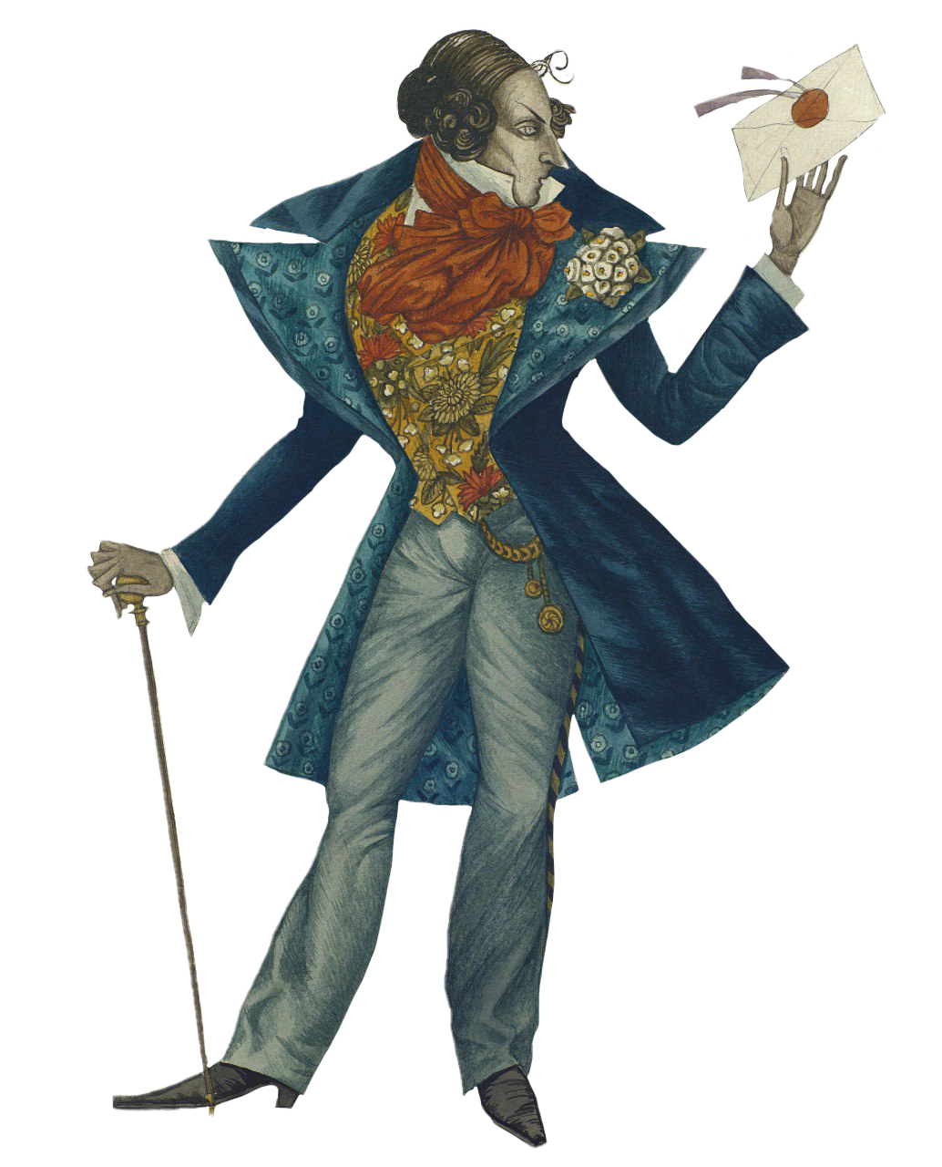 Эскиз мужского костюма В. И. Фирера к спектаклю «Блажь» БДТ им. Г. А. Товстоногова (Санкт-Петербург, 2007). Их фондов СПбГТБ