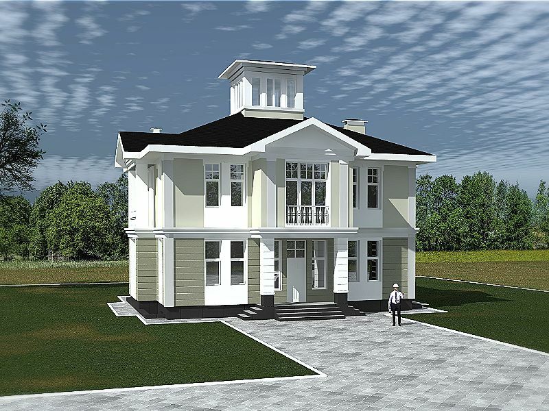 Белый дом в классическом стиле