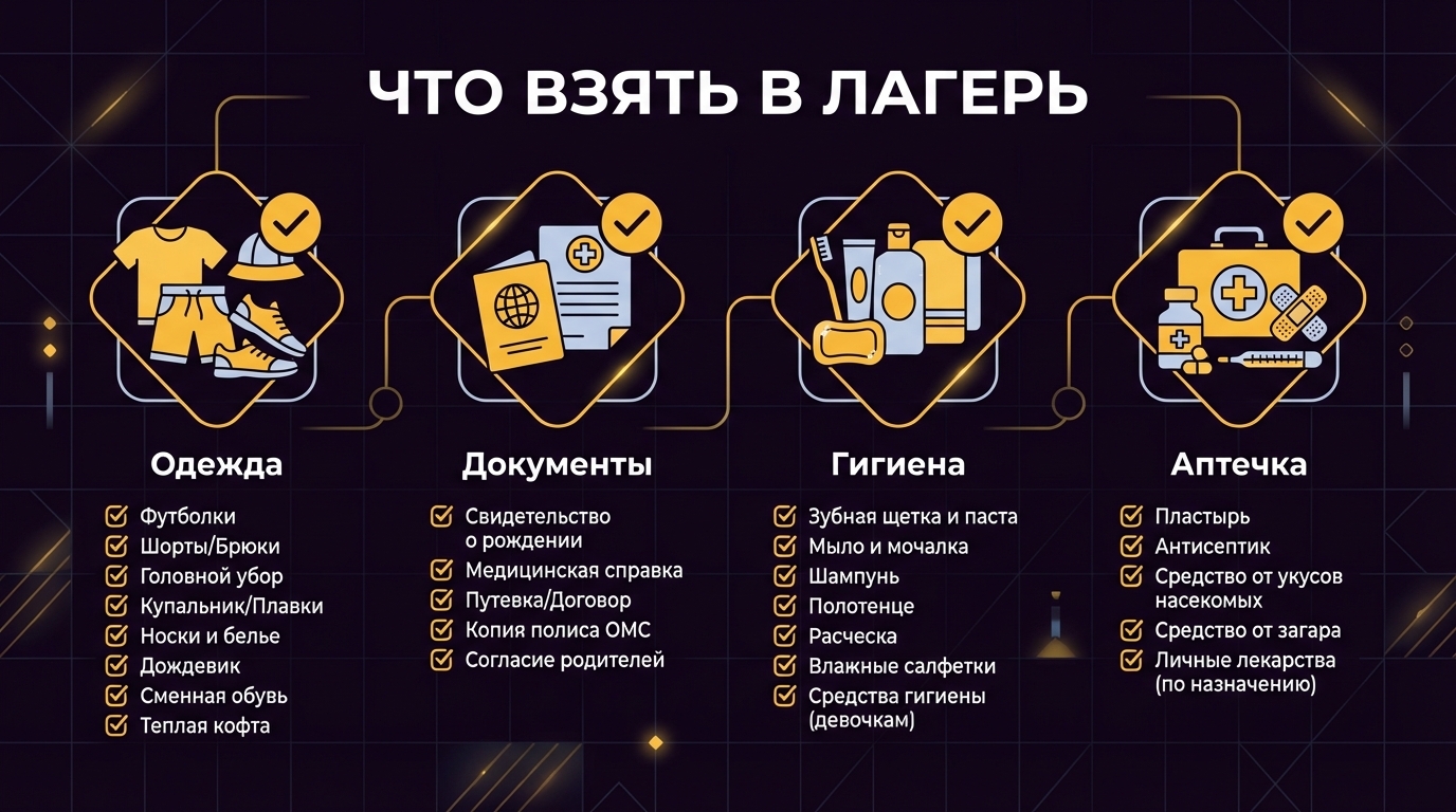 Что взять в лагерь - полный чеклист вещей на 14 дней