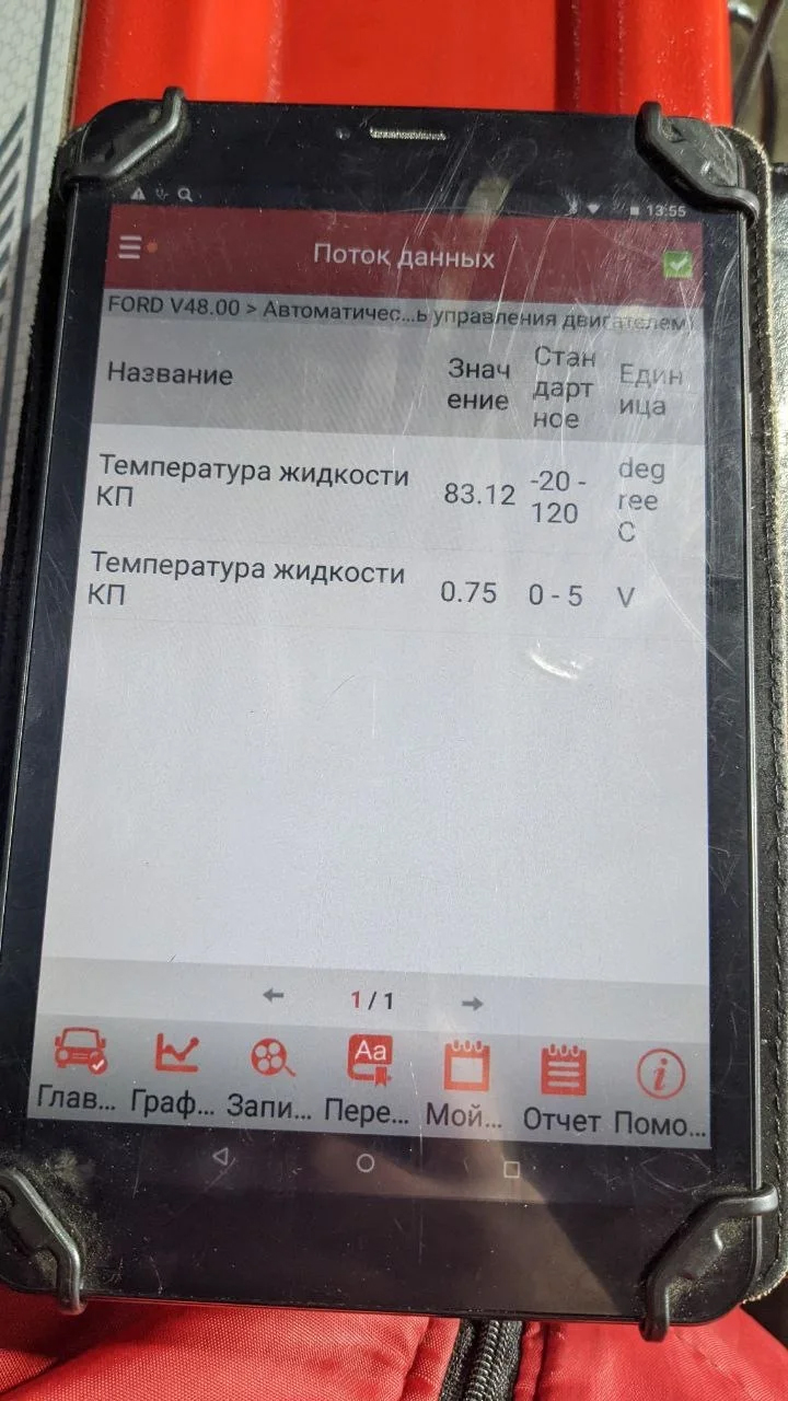 Контроль температуры масла АКПП Ford Escape