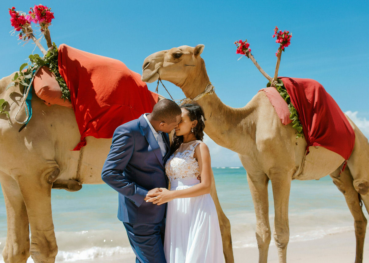 Romantic Kenya Beach Honeymoon Photography — Jafassam Studio - Diani beach Mombasa Malindi Watamu Lamu photo session best photographer Bride Groom Camels