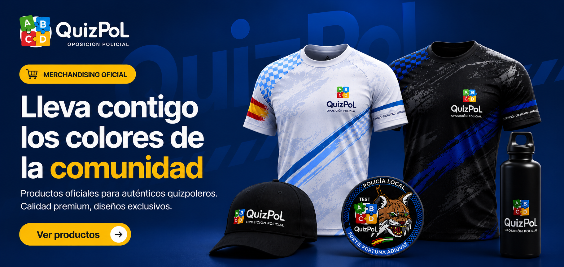 Camiseta oficial QuizPoL para opositores a Policía Local