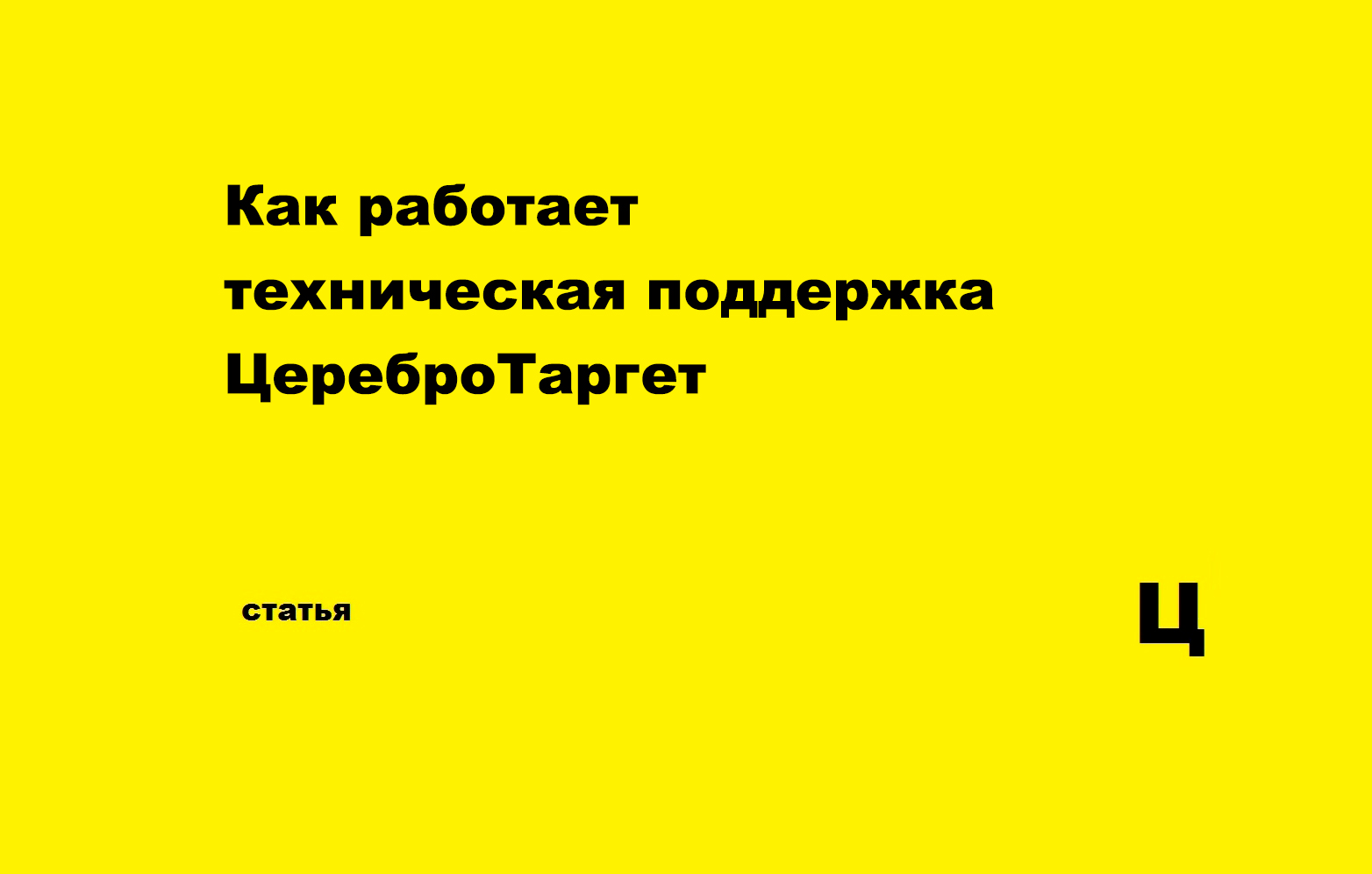 Как работает техническая поддержка ЦереброТаргет