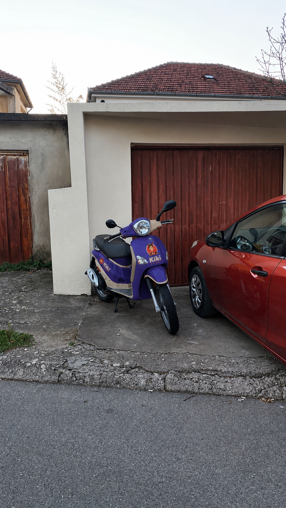 Kiki Sushi branded scooter used for sushi delivery