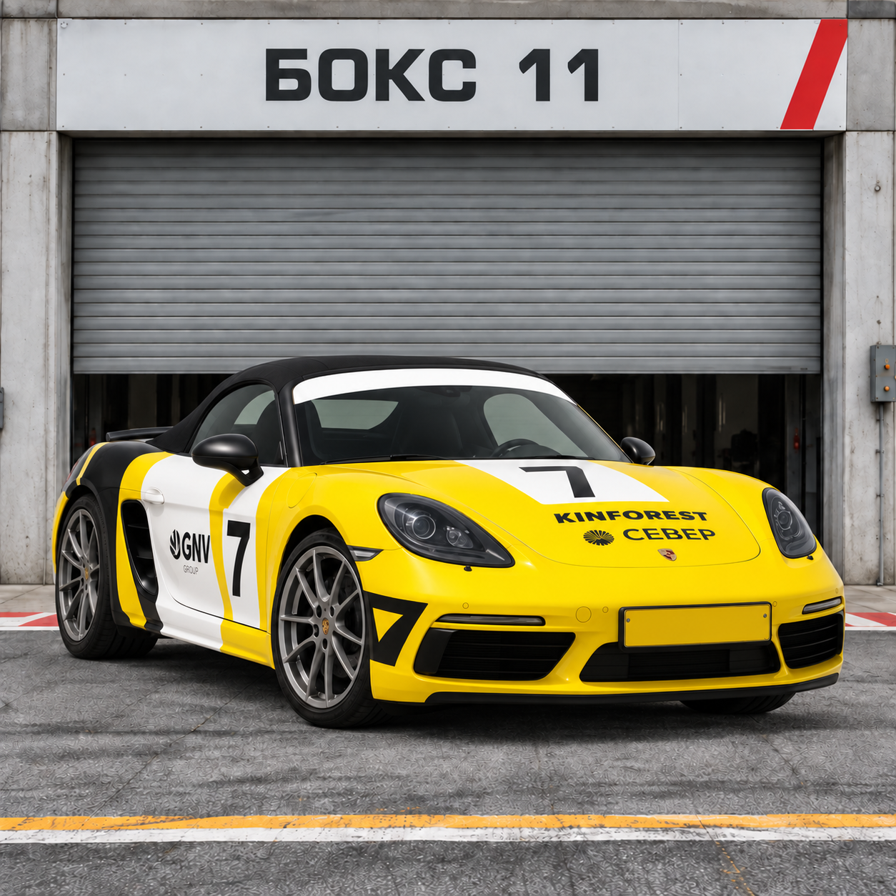 Porsche Boxster GTS у пит-бокса
