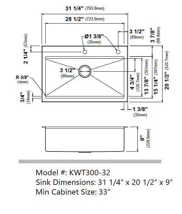 Кухонна мийка Kraus KWT300-32 - изображение 3