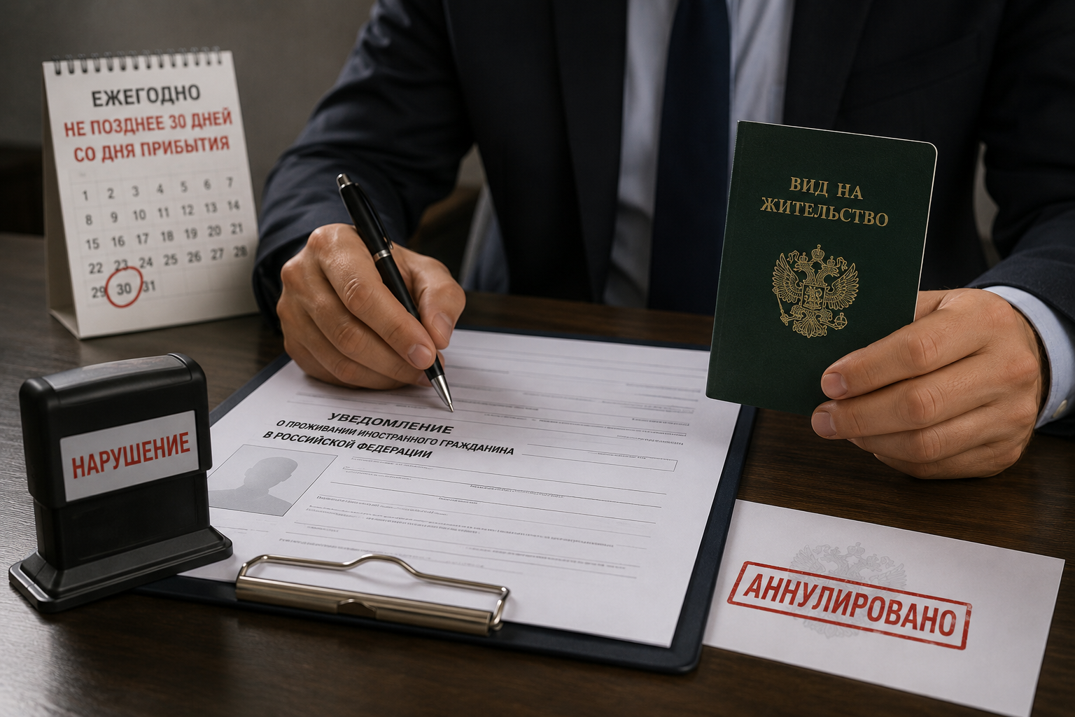 Ежегодное уведомление о проживании при ВНЖ: сроки и штрафы