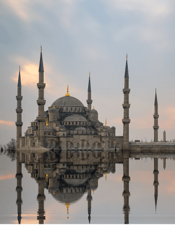 The Blue Mosque in Istanbul, Turkey at sunset