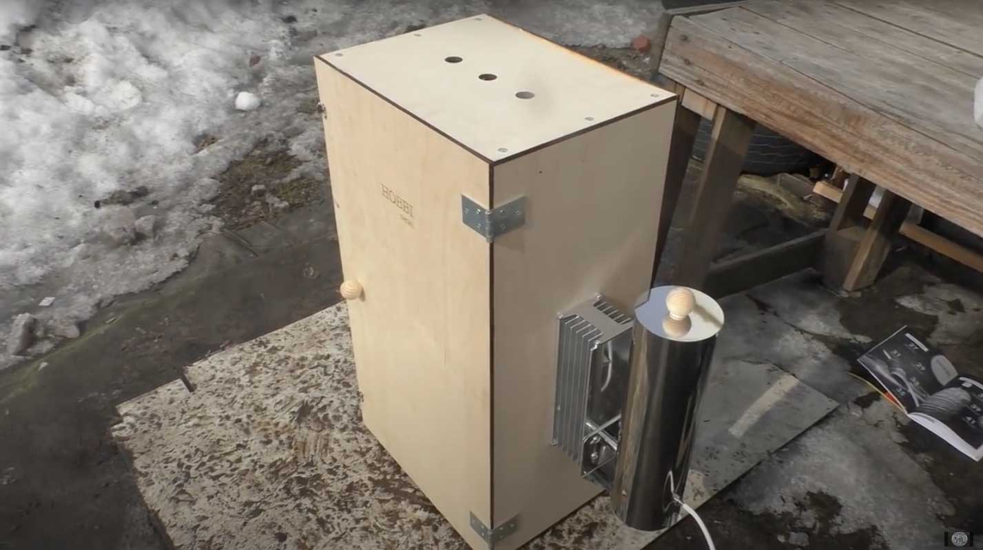 шкаф для холодного копчения из холодильника под дымогенератор своими руками