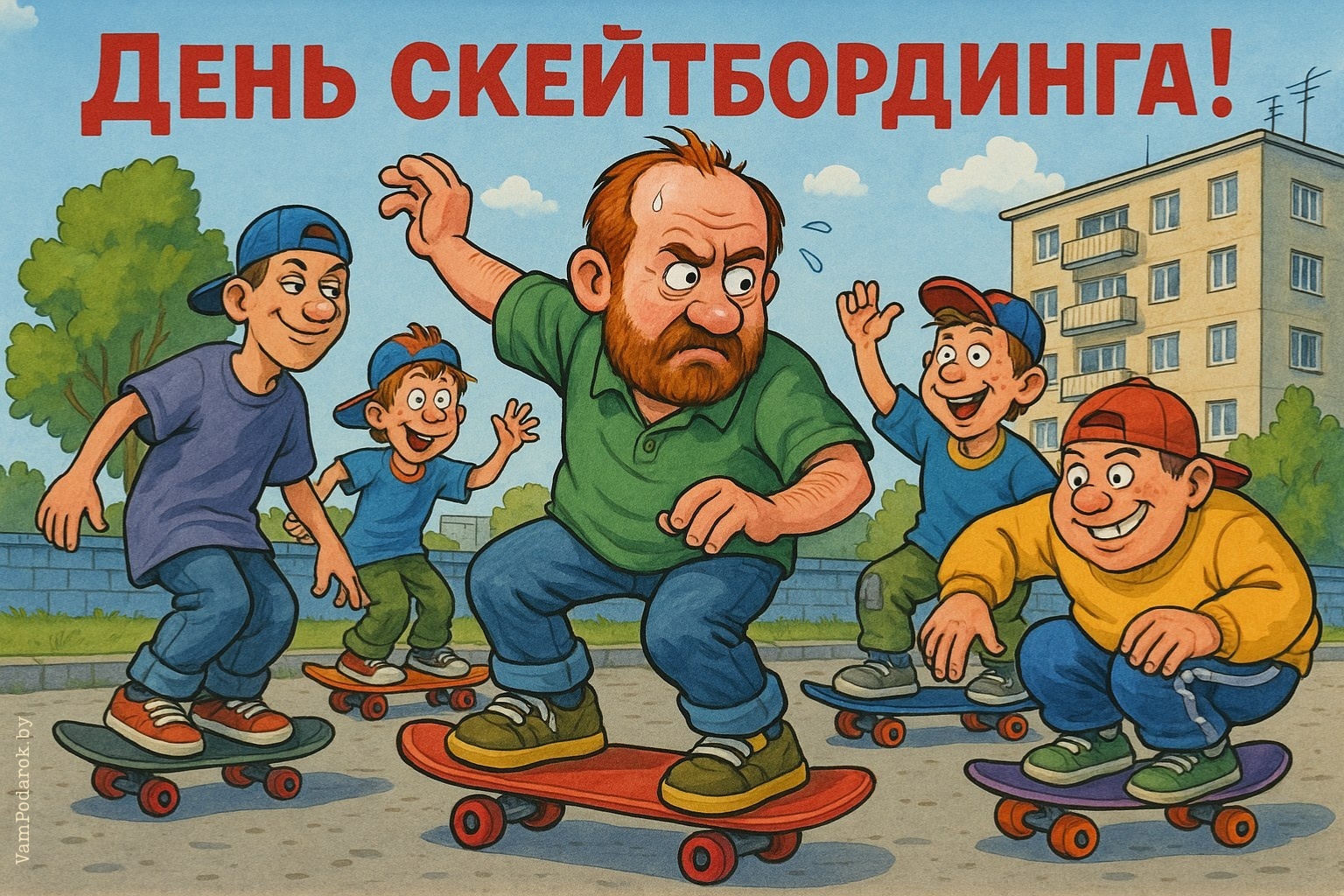 Международный день скейтбординга – открытка, прикольная картинка